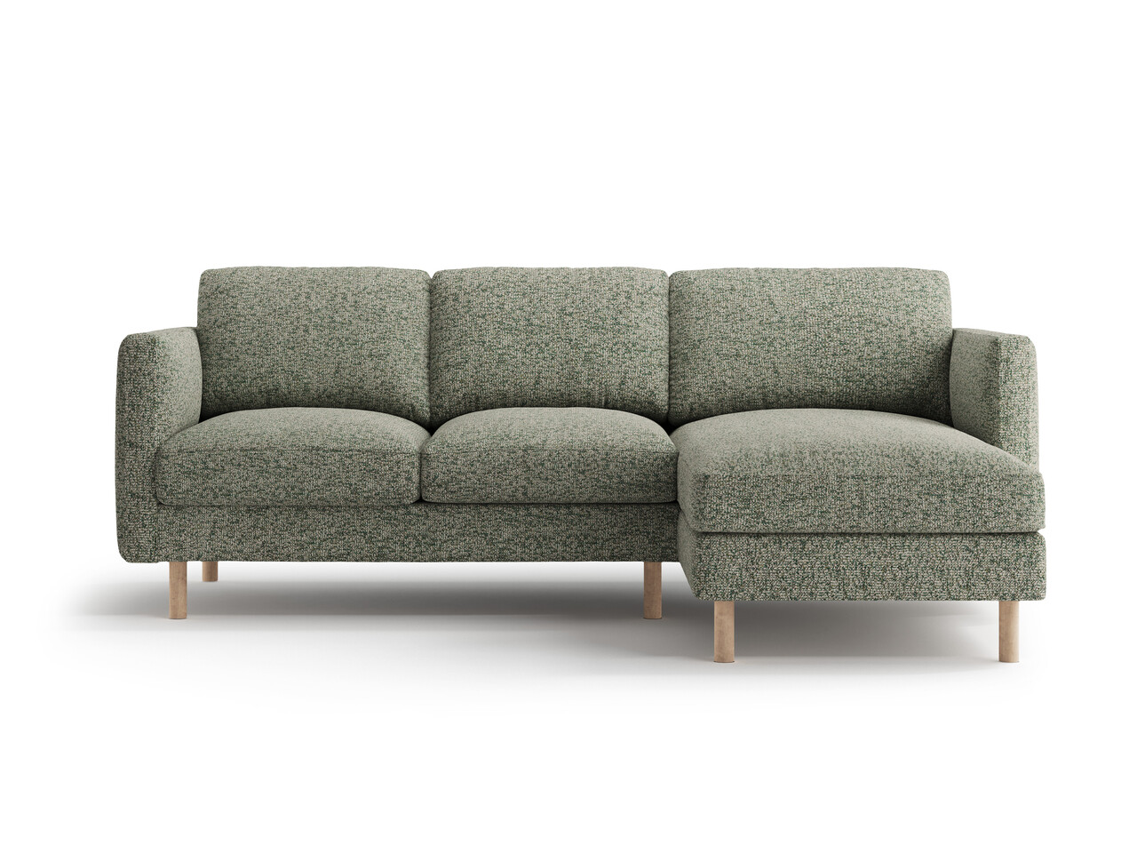 Coltar dreapta 3 locuri, Eden, Micadoni Home, 223x150x90 cm, tesatura structurata, verde muschi melanj - imagine 6